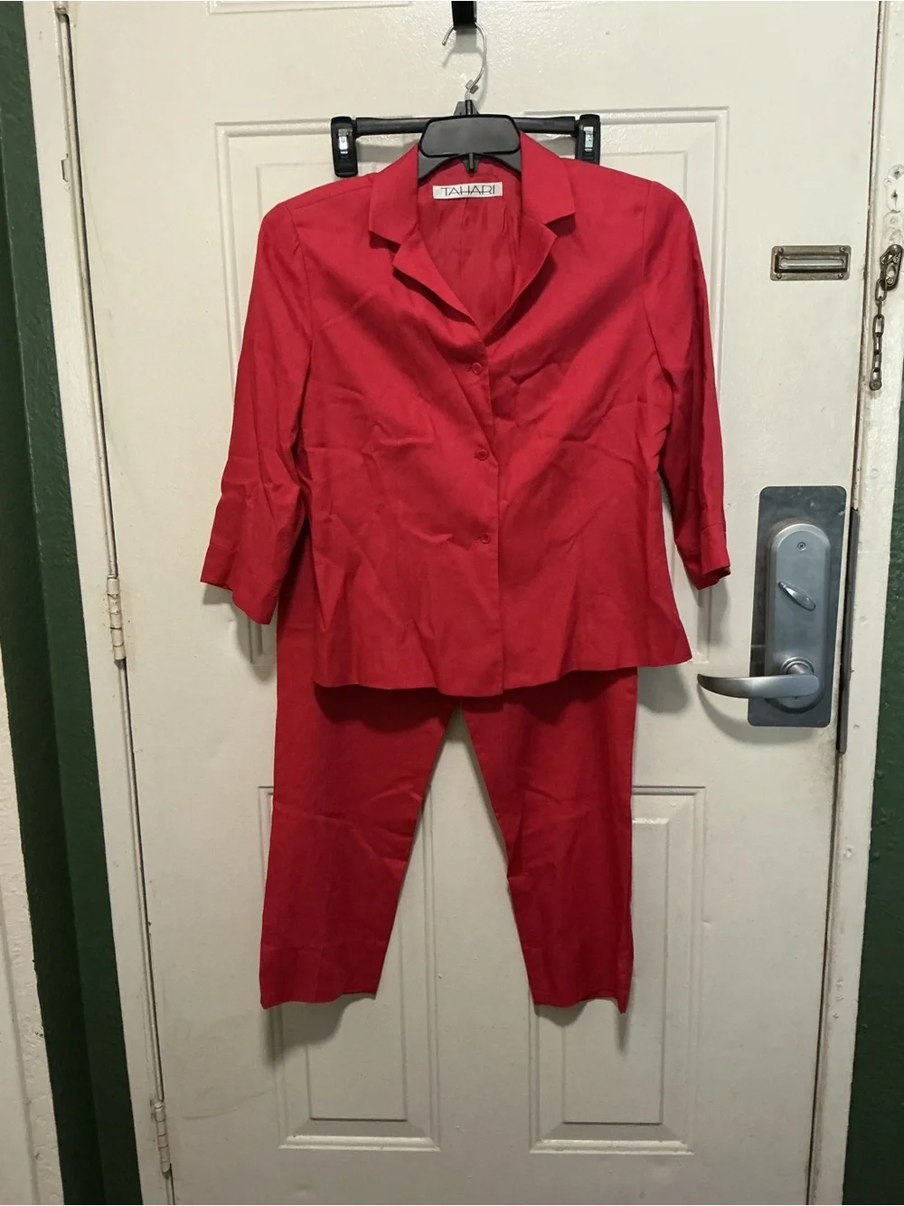 Tahari Vibrant Red Women's Pant Suit